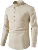 DiAsh Men's Cotton Blend Fabric Full Sleeve White Short Kurta
