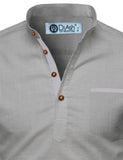 DiAsh Men's Cotton Blend Fabric Full Sleeve Contrast Pocket Black Short Kurta