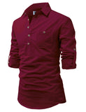 DiAsh Men's Cotton Blend Fabric Full Sleeve Spread Collar Beige Short Kurta