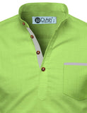 DiAsh Men's Cotton Blend Fabric Full Sleeve Contrast Pocket Black Short Kurta