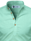 DiAsh Men's Cotton Blend Fabric Full Sleeve White Short Kurta