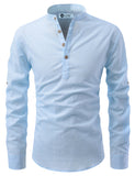 DiAsh Men's Cotton Blend Fabric Full Sleeve White Short Kurta