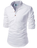 DiAsh Men's Cotton Blend Fabric Full Sleeve White Short Kurta
