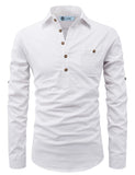 DiAsh Men's Cotton Blend Fabric Full Sleeve Spread Collar Beige Short Kurta