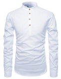 DiAsh Men's Cotton Blend Fabric Full Sleeve White Short Kurta