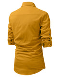 DiAsh Men's Cotton Blend Fabric Full Sleeve Spread Collar Beige Short Kurta